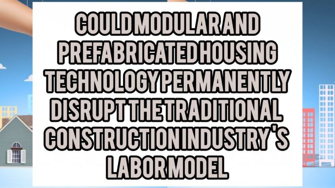 Could Modular And Prefabricated Housing Technology Permanently Disrupt The Traditional Construction Industry's Labor Model