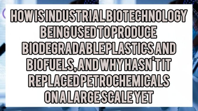 How Is Industrial Biotechnology Being Used to Produce Biodegradable Plastics and Biofuels, and Why Hasn't It Replaced Petrochemicals on a Large Scale Yet How Is Industrial Biotechnology Being Used to Produce Biodegradable Plastics and Biofuels, and Why Hasn't It Replaced Petrochemicals on a Large Scale Yet